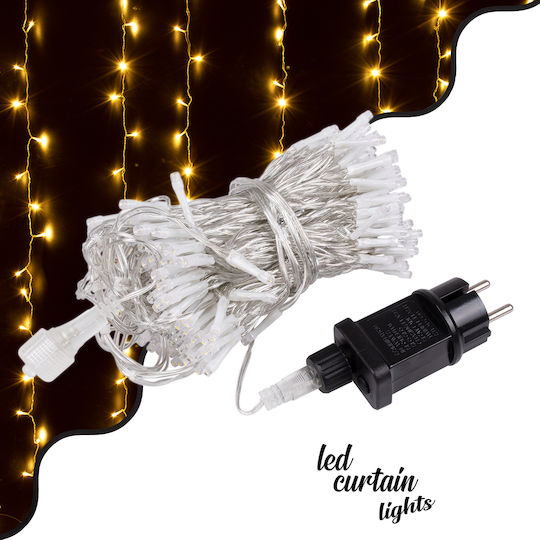 300 Lights LED 3m. x 300cm Warm White type Curtain 1pcs