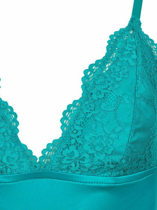 Bodysuit pentru femei cu dantelă Verde