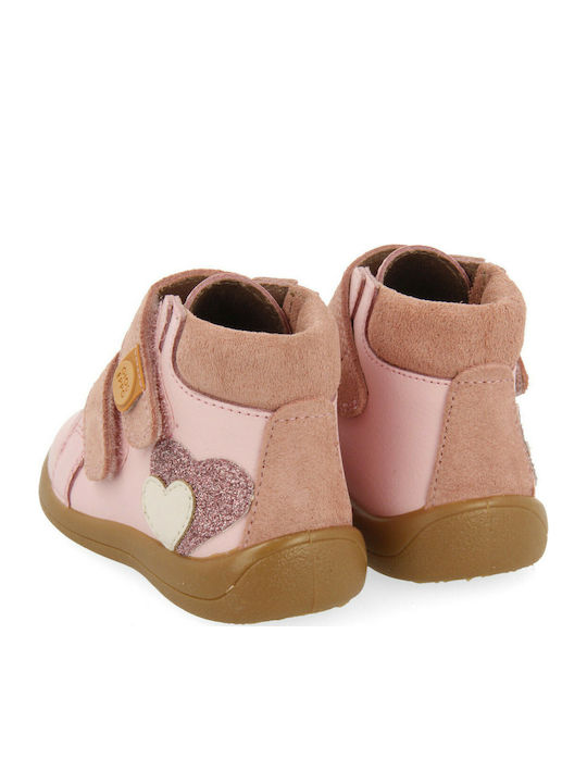 64105 Ghete Copii din Piele cu Velcro Roz