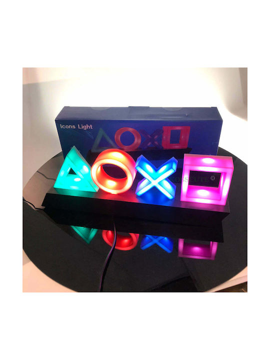 Kids Decorative Lamp Light Icons with Color Changes Multicolour 30.5x10.5x6εκ.