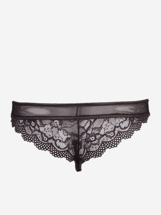 Norddiva Lingerie Spitzen Unterwäsche-Set für Damen Bralette mit Zeichenfolge Schwarz