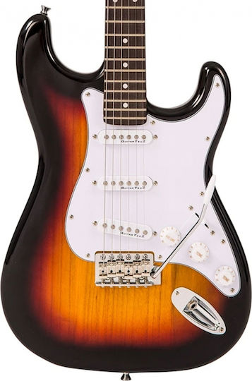 Encore E6 Elektrische Gitarre Stratocaster mit SSS Tonabnehmerkonfiguration Sunburst