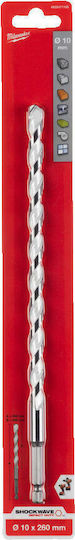 Milwaukee Shockwave Drill Carbide with Hexagonal Shank for Masonry, Metal, Wood, Glass and Tiles 10x200mm