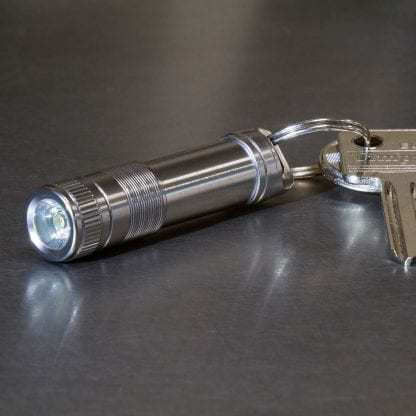 True Utility Keychain Flashlight LED with Maximum Brightness 50lm Silver