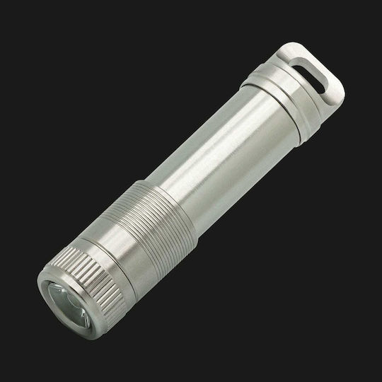 True Utility Keychain Flashlight LED with Maximum Brightness 50lm Silver