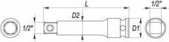 Yato Pneumatic Ratchet Extension 1/2" 125mm