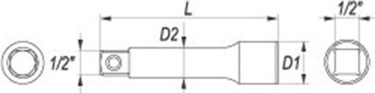 Yato 1/2" Ratchet Extension 1/2" 250mm 254mm