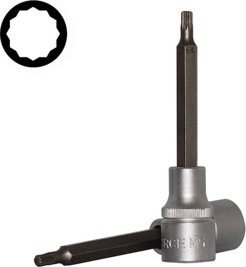Force Long Spline Socket 1/2'' Long Walnut with Spline Head and Socket 1/2'' M6x100mm