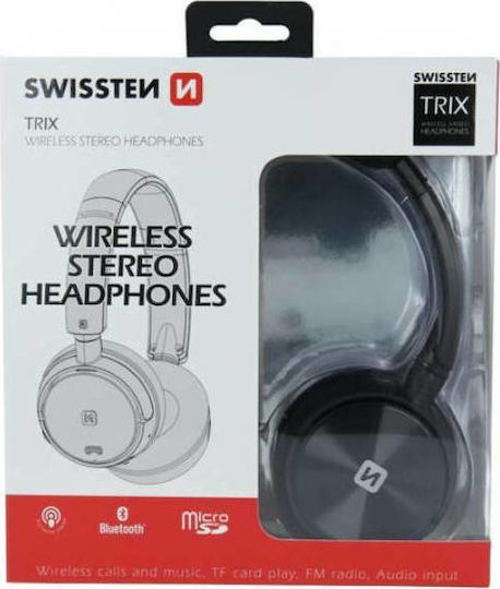 Swissten Trix Wireless / Wired Over Ear Headphones with Radio with 8 hours of Operation Black