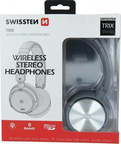 Swissten Trix Wireless / Wired Over Ear Headphones with Radio with 8 hours of Operation Silver