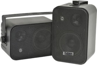 Audien Passive On-wall Speakers 30W with Bluetooth BT-408 (Pair) 20.8x12.3x13.8cm in Black Color