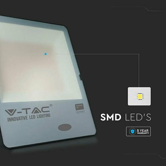 V-TAC Proiector LED Etanș 200W Alb Cald 3000K cu Fotocelul IP65