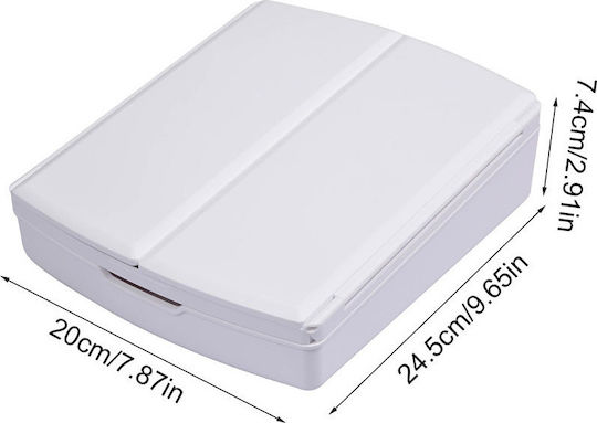 Makeup Mirror Tabletop Triple Mirror 5x Magnification with LED Lighting and Storage Space with Light White