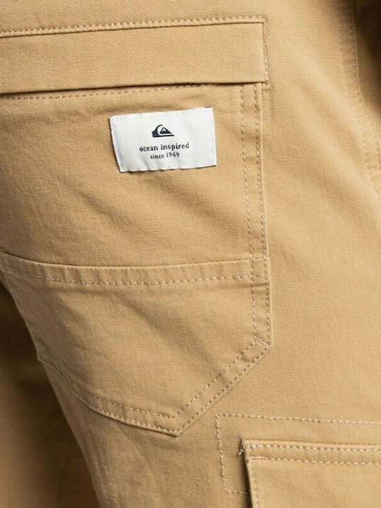 Pantaloni Elastic cu Croială Slim Bej