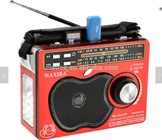 Waxiba XB-281UR Portable Radio Rechargeable with USB Red