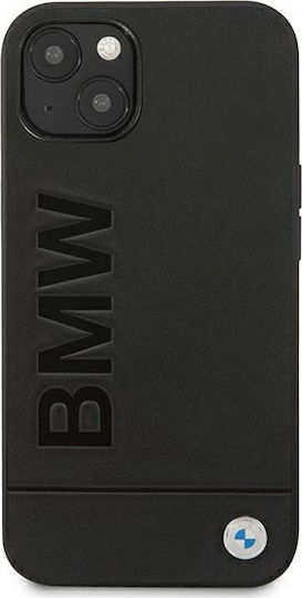 BMW Signature Logo Imprint Back Cover Δερμάτινο / Σιλικόνης Μαύρο (iPhone 13)