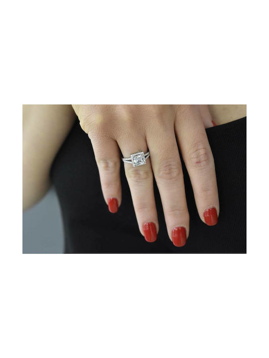 Oxzen Damen Ring mit Zirkonia aus Silber