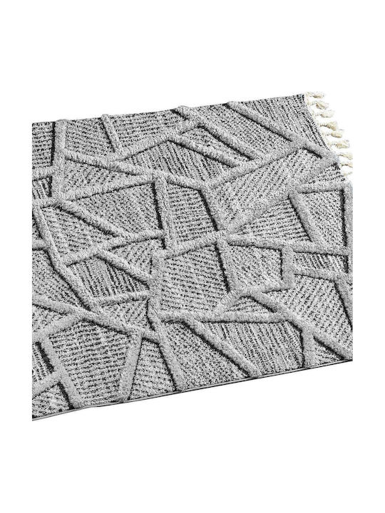 Madi Shard Summer Bedroom Rug Set Gray 3 Pieces