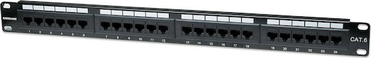 Digitus Patch Panel για Rack 1U 19" 24 Θυρών cat6 Μαύρο