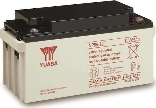 Yuasa NP65-12 Μπαταρία UPS με Χωρητικότητα 65Ah και Τάση 12V 1τμχ