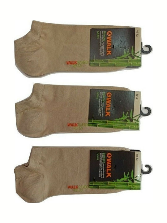 Walk Γυναικείες Μονόχρωμες Κάλτσες Μπεζ 3Pack Walk Γυναικείες Μονόχρωμες Κάλτσες Μπεζ 3Pack