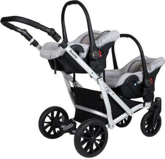 Kunert Booster 2 in 1 Adjustable Double Stroller Suitable for Newborn Dark Grey