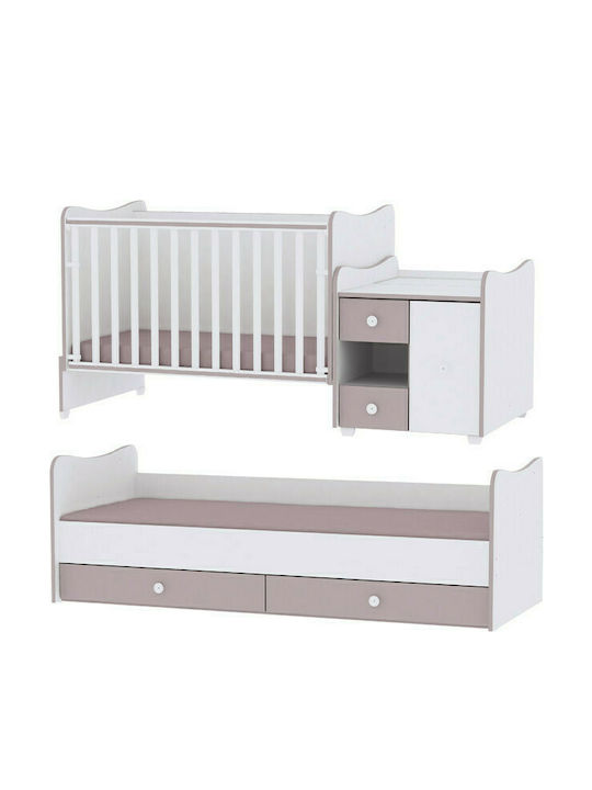 Lorelli Convertible Baby Crib Minimax White & Light Oak for Mattress 60x120cm