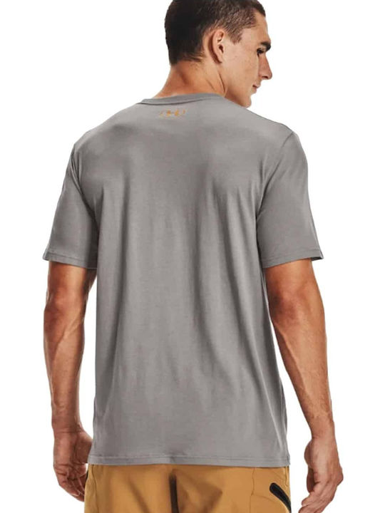 Under Armour Team Issue Wordmark Αθλητικό Ανδρικό T-shirt Concrete / Omega Orange με Λογότυπο