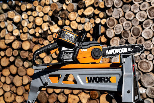 Worx Battery Chainsaw 2x2Ah Brushless 20V 3.8kg with Blade 30cm