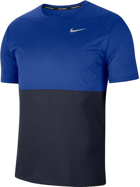 Nike Herren Sport T-Shirt Kurzarm Black / Blue