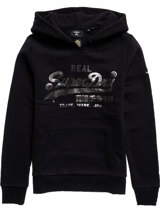 Vl Boho Sparkle Long Women's Sweatshirt Hooded Black