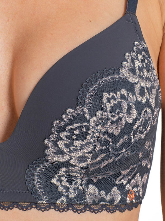 Triangle Triangle Bra with Light Padding without Underwire Gray