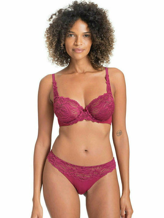 Dorina Angie Bra without Padding Underwire Purple/Black