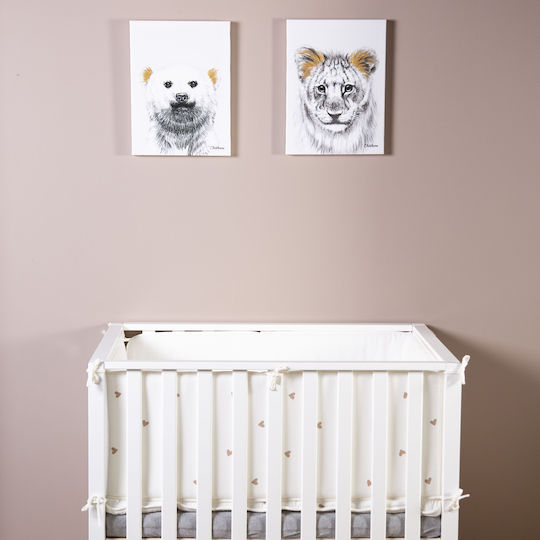 Childhome Kids Canvas Wall Painting Bear Gold 30x40cm