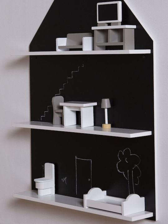 Childhome Kids Shelves Wall Mount Black Blackboard 60x11x90cm