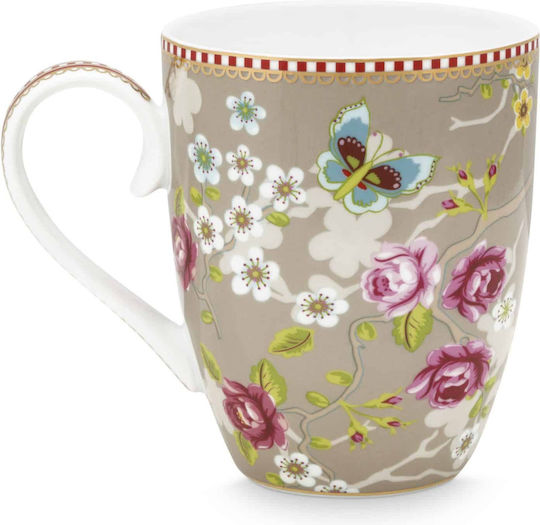 PiP Studio Chinese Κούπα από Πορσελάνη Γκρι 350ml PiP Studio Chinese Κούπα από Πορσελάνη Γκρι 350ml