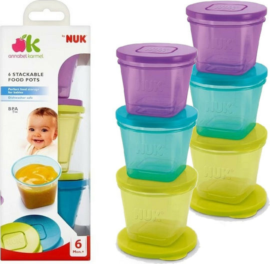 Nuk Plastic Baby Container for 6+ months 4pcs Multicolour