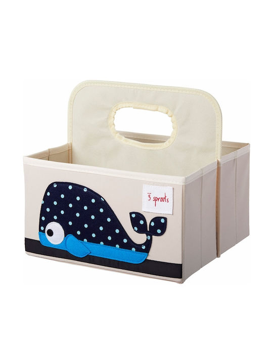 3 Sprouts Whale Nursery Storage Basket Blue