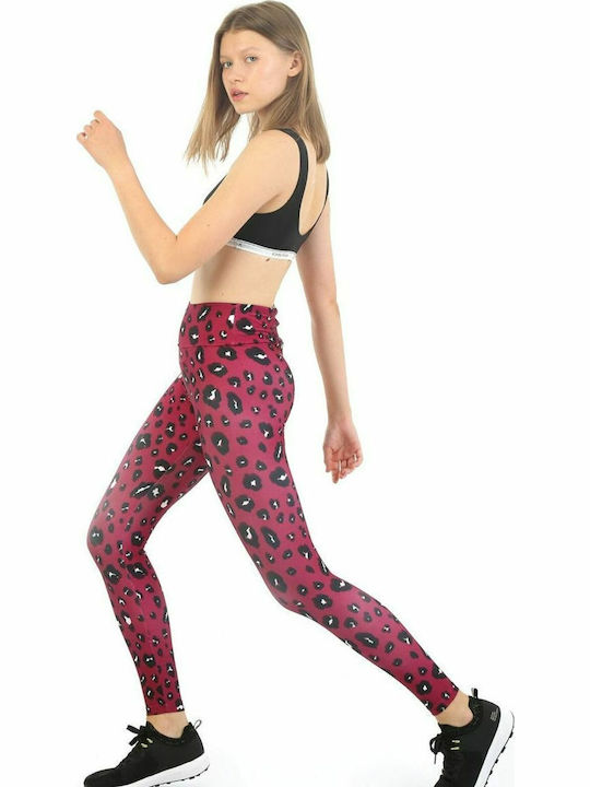 WJFLEG03 Women's Long Training Legging High Waisted Leo Dark Purple