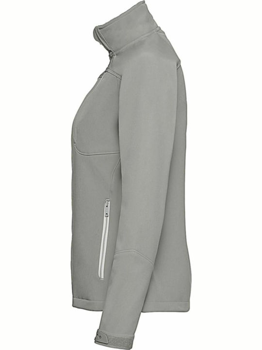 Bionic R-410F-0 Women's Short Sports Softshell Jacket Waterproof and Windproof for Winter Gray