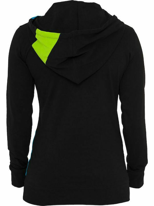 Zig Zag Women's Sweatshirt Hooded Black