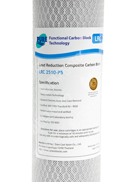 Pure Countertop and Under Sink Water Filter Replacement made of Activated Carbon 10" LRC 0.5 μm