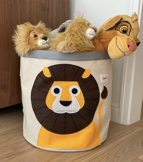 3 Sprouts Children's Storage Basket made of Fabric Lio Brown 43x43x45cm 1pcs