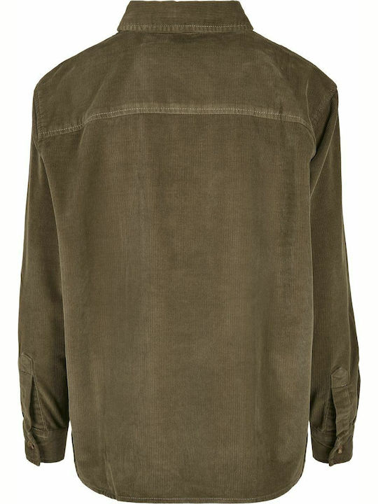 Women's Monochrome Long Sleeve Shirt Khaki