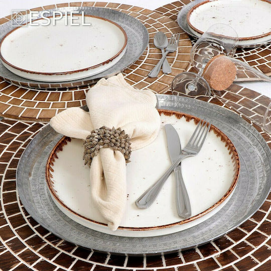 Espiel Step Plate Desert made of Porcelain Cream with Diameter 21cm