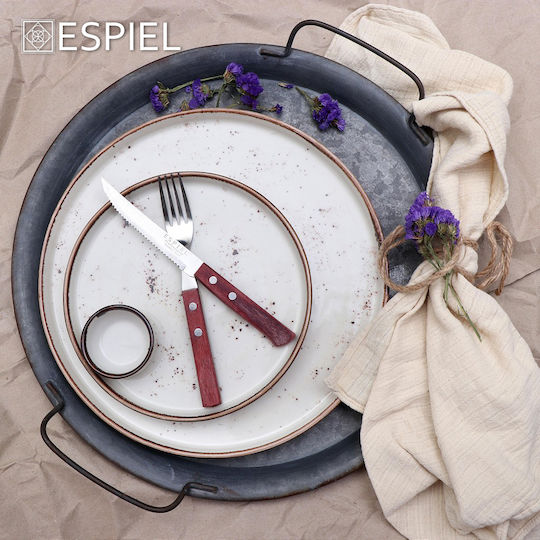 Espiel Step Plate Desert made of Porcelain Cream with Diameter 21cm