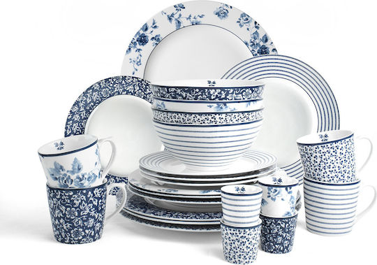 Laura Ashley Blueprints Plate Soup made of Porcelain Sweet Allysum with Diameter 22cm