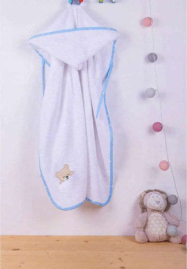 Dimcol Baby-Badetuch mit Kapuze Sleeping Bear Cub 11 Weiß 80x80cm