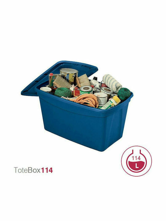 Terry Tote Plastic Storage box with Cap Blue 82.4x50.5x44cm 1pcs