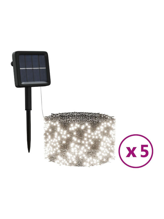 Programmable Christmas LED Light Cold White 5cm Solar vidaXL